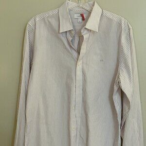 Mens Calvin Klein Button Down Dress Shirt - Preowned S (Purple/White)